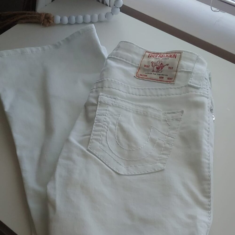 BNWT True religion BECCA mid rise boot cut size 26 WHITE HTF